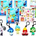 Disney Inside Out Blind Bag Set - Bundle Includes 3 Blind Bag Mystery Inside Out Figure Clips Plus More | Disney Inside Out Party Favor Accessories