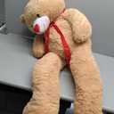 51.2 Inch Giant Teddy Bear with Soft Heart Pillow, Plush Stuffed Animal, Valentine's Day Gift (Light Brown, 51.2 Inch)