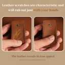 Leather Key Fob Cover, Leather Key Case Full Protector Compatible with Ioniq 6 Grandeur KONA Santa Fe 7 Buttons smart Key (Brown)