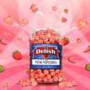 Gourmet Pink Strawberry Colored Popcorn by It's Delish, 16 Oz Jumbo Container | Bulk Colorful Popcorn Snack - Fruity Flavored Air Popped Corn Fun Confetti Gluten Free, Vegan, Kosher, 1 Count (EXP 06/17/28)