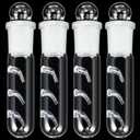 Qualirey 4 Pack Planaria Catch Trap for Aquarium Snail Leech Clear Glass Planaria Trap for Dwarf Shrimp Red Cherry Shrimp Tank(3 Holes)