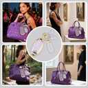 Key Fob Cover with Diamond Keychain Car Key Shell Compatible with Nissan Altima Rogue Sentra Pathfinder Frontier Maxima Titan Murano Kicks Juke Versa (5 Buttons-Purple Bowknot)