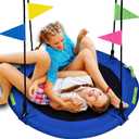 48 inch Tree Swing, Larger Saucer Flying Swing for Whole Family, 900lbs Weight Capacity, with Adjustable Hanging Straps, for Outdoor Playground, Gifts for Kids, Blue