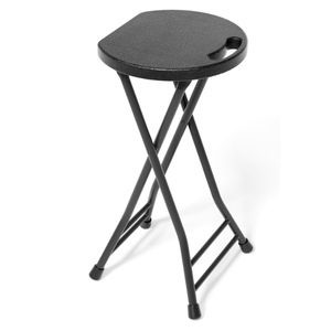 LEDLAY24 Inch Folding Stool with Handle - 500LBS Capacity Portable Foldable Stool with Non-Slip Feet, Heavy-Duty Steel & Plastic Collapsible Stool for Indoor Outdoor Use, Black