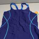 beautyin Women Athletic One Piece Boyleg Racerback Swimming Suits Bathing Suit (Blue, XL)