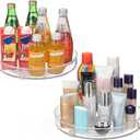 URALFA 2-Pack Lazy Susan Cabinet Organizer, Plastic Rotating Round Lazy Susan Turntable for Cabinet, Pantry, Countertop, Table, Fridge, 10.5 Inch