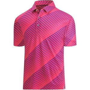 Hodaweisolp Golf Shirts for Men Dry Fit Print Moisture Wicking Performance Short Sleeve Polo Shirt (XX-Large)