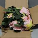 Sggvecsy 2Pcs 15.5Ft Artificial Rose Vine Fake Flower Garland Floral Garland Faux Silk Hanging Vine Rose Ivy Vines for Wedding Arch Party Wall Garden Ceremony Background Outdoor Decor (Pink)