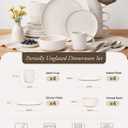 OTAGO 16-Piece Stoneware Dinnerware Set for 4 with Mugs, Plates and Bowls Sets with Partially Unglazed Base, Scratch Resistant Ceramic Dish Set, Microwave & Dishwasher Safe for Kitchen,White