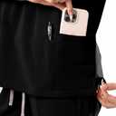 SUNME Scrubs Tops for Woman, Soft V-Neck Scrubs Top with 3 Pockets, Semi-Slim Fit Medical Scrub Top (Black, S)