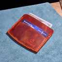 Handmade Minimalist 100% Genuine Leather Card Holder  Premium Slim Handmade Card Holder for Everyone No Machine Artisan Craft Durable Everyday Carry Cardholder Gift For Everyone. (Brick Color)