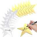Leinuosen 80 Pieces Stars Cutouts Glitter Double Printed Paper Cardboard Stars Decorations for Bulletin Board Classroom Wall Graduation Party Supply, 6 Inches(Gold, Silver)