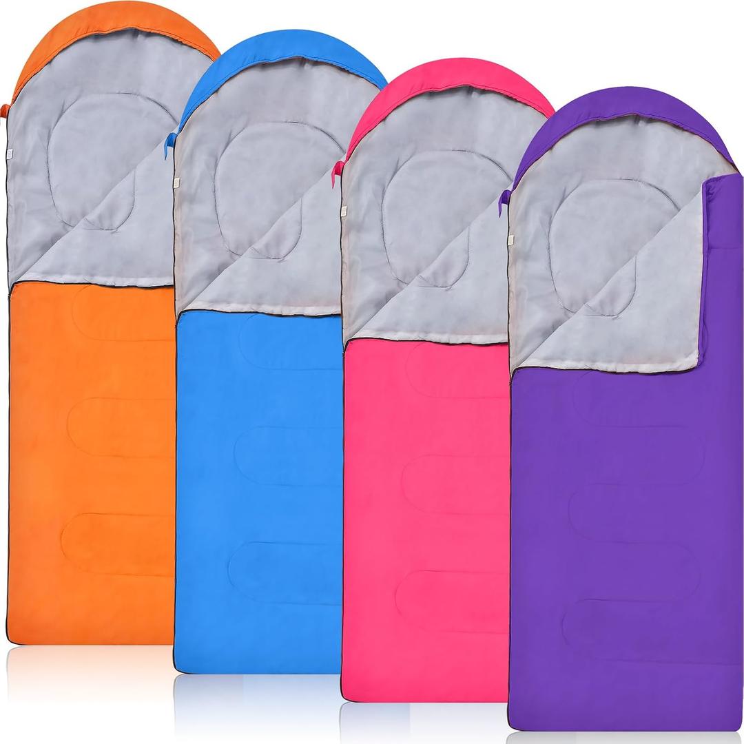 Macarrie 4 Pcs Bulk Sleeping Bags for Adults 0 Degree Waterproof Backpack Bags with Compression Sack for Backpacking, Camping, Hiking, Emergency Shelters, approx. 83 x 30"