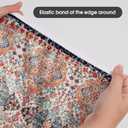 Horaldaily Regular Fitted Tablecloth 72 x 30 Inch Rectangular, Boho Bohemia Vintage Country Rustic Farmhouse Washable Table Cover Elastic Edged for Dinning, Picnic, Camping, Banquet