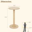 Fultyle Round Side Table, Small Drink Table for Small Spaces, Modern Accent End Table with Solid Wood Leg for Living Room, Bedroom, Corners, and Office (Natural)