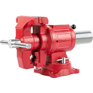 UPG 5-Inch Terminal Location Bench Vise with Ductile Iron Bench Vise 360 Multi-Purpose Bench Vice with Anvil, Clamp force 8800lbs, Red