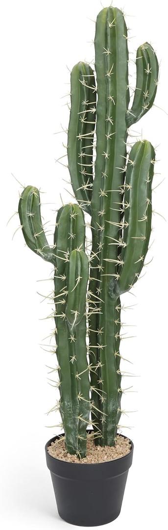 39.4 Inch Artificial Cactus Big Faux Cacti Fake Cactus Saguaro Potted Plants for Indoor Outdoor Home Offices Store Decoration