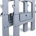 Amazon Basics Rectangular Folding Sawhorse, Collapsible, Folds Flat, 900 Pound Capacity, Set of 2, Orange and Grey