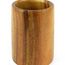 UPIT Wooden Kitchen Countertop Tool Utensil Holder Crock for Spoons Spatula Straw Cutlery Accessories Utensils Storage, 4" x 6"