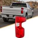 Taillight Assembly Compatible with 2019-2023 Chevy Silverado 1500 2500HD 3500HD Halogen Type Passenger Tail Light Brake Signal Rear Lamp with Bulb (NON-LED Model) (Right Passenger Side)