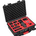 STARTRC OSMO Pocket 3 Hard Case, Multifunctional Portable Waterproof Hard Case for DJI OSMO Pocket 3 Creator Combo Camera Accessories, BLACK AND RED, 1132052B (Medium)