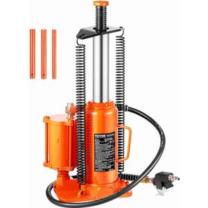 VEVOR Air Hydraulic Bottle Jack, 12 Ton/26455 lbs Pneumatic Hydraulic Bottle Jack with 10.43''-19.88'' Lifting Range & Manual Hand Pump, for Pickup, Truck, RV, Auto Repair, Industrial Engineering