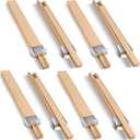 Maitys 8 Pcs 16 Inches (Actually 40cm) Wooden Drawer Slides Bottom Mount Classic Center Guide Track with Metal Slide Glides Traditional Wood Drawer Rails for Dresser Replacement