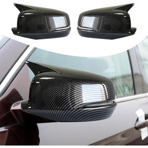 Compatible with Honda 9th Gen Accord 2013 2014 2015 2016 2017 with Turn Signal Accessories Car Exterior Ox Horn Design Door Side Rearview Mirror Guard Cover Trim Caps - Carbon Fiber Style 2PCS
