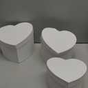 UNIKPACKAGING Set of 3, Heart Shaped Flower/Gift Boxes (White)