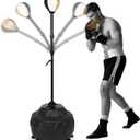 Boxing bar Reflex Speed Bag Punching Bag Free Standing Boxing Bag with Adjustable Height & Reinforced Spring Strong Durable Relief Stress Ball for MMA WWE ExerciseBlack White Gold