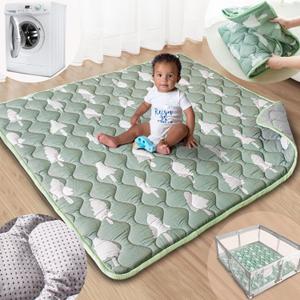 Baby Play Mat, 50x50 Playpen Mat with Super Soft Touch, Activity Mats with Upgraded Anti-Slip Bottom, Machine Washable Crawling Mats for Floor & Picnic(Trees)