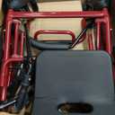 Drive Medical Aluminum Rollator Walker Fold Up and Removable Back Support, Padded Seat, 6" Wheels, Red