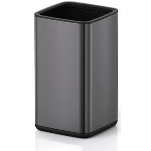 Mbillion Open top Trash Can with Removable Inner Bucket 2.4Gal/9L Small Waste Basket Stainless Steel Metal Trash Can for Bathroom Office,Brushed Black