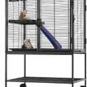 VEVOR 34" Rolling Metal Ferret Cage, Large 2-Tier Critter Nation Cage, Small Animal Cage with Ramps & Tray, Easy to Set up for Pet Mice, Hamster, Guinea Pig, Chinchilla, Squirrel, Hedgehogs, Bunny