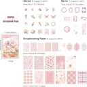 Doraking 100pcs Vintage Floral Scrapbook Paper Journaling Stickers Assorted Set, Material Paper Memo Junk Journal Supplies for Bullet Journaling Retro Crafts Planner Collage Card Album