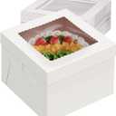 24Pcs Cake Boxes 10 Inch (24pcs boxes), 10X10X8 Inch Square White Bakery Boxes With Windown For Baking, Cajas Pasteles, Cookie, Pastries, Pie, Wedding, Birthday, Mothers day