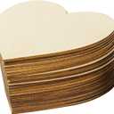 50PCS Wooden Hearts for Crafts, 4 Inch Unfinished Wood Hearts Shape Cutout Slices Pieces for DIY Crafts Projects Painting Staining Burning Engraving Carving Coasters