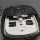 HOSPAN Collapsible Foot Spa with Heat, Bubble, Red Light, and Temperature Control, Foot Bath Massager with 8 Shiatsu Massage Rollers, Pedicure Foot Spa for Relaxation and Stress Relief, Black