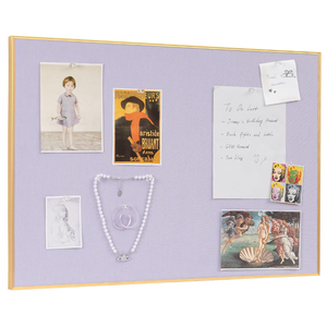 Fabric Bulletin Board 40x30 inches, Golden Aluminum Framed Wall Pin Board
