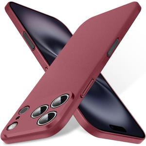 Bastmei for iPhone 17 Pro Case, Minimalist Phone Cases Extremely Light Ultra-Light Super Slim Thin Camera Protection Hard PC Cover for iPhone 17 Pro 6.3" 2025 (Wine Red)