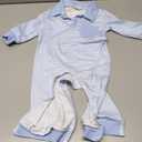 Newborn Baby Boy Winter Clothes Long Sleeve Lapel Jumpsuit Collar Plaid Romper Playsuit Infant Baby Boy Fall Outfit (12-18 Months, Blue)