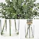 Fake Real-Touch Eucalyptus in Glass Vase with Faux Water Realistic Faux Greenery Decor, 18" Tall, Artificial Eucalyptus Arrangement for Home, Farmhouse, Kitchen, Bathroom, Office