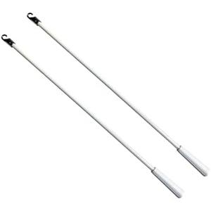 YCUHEN 2Pcs Blinds 36Inch Long White Vertical Window Blind Tilt Wand Fiberglass Blind Replacement Parts with Hook and Handle for Windows Curtain Door
