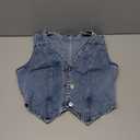 SHENHE Women's Denim Vest Button Down Sleeveless Jean Vest Top Y2K Cropped Denim Jacket Country Fashion Western Clothes