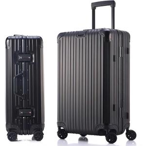 HotWay 20 Inch All Aluminum Carry On Luggage with Wheels, Hard Shell Zipperless Suitcase with TSA Locks, Black Travel Luggage (22x14x9 Airline Approved)