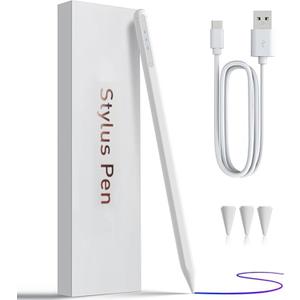 iPad Apple Pencil 9th&10th Generation, Stylus Pen for, Palm Rejection, Tilt Sensitivity, Compatible with iPad 6/7/8/9/10, iPad Pro 11/12.9/13in, 3/4/5/6, Mini 5/6th (White)