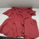 Amoretu Womens Swing Dress Vneck Short Sleeve Cute Ruffle Dresses (Burgundy, L)