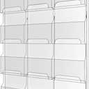Acrylic Brochure Pamphlet Holder, 12 Magazine Holders, Clear Brochure Display Stand Wall Mount, Trifold Flyer Rack, Literature Storage Rack for Home, Offices, Waiting Room