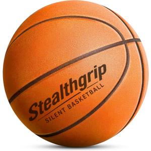 Silent Basketball Size 7 (29.5") - Grooved Airless Indoor Basketball for Quiet Dribbling and Indoor Training, Pro PU Foam Ball - Real Feel Higher Bounce Quieter Premium