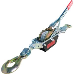 Come Along Winch - 4400 lbs/2T Pulling Capacity,12ft Steel Cable,2 Hooks,Dual Gear Power Puller,Automotive Hoist Cable Puller for Vehicle Rescue,Construction,and Farm